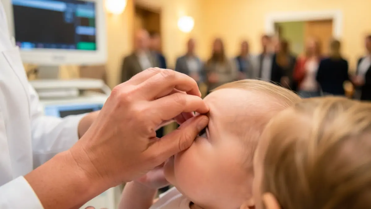 Generic image of a pediatrician examining a baby.
