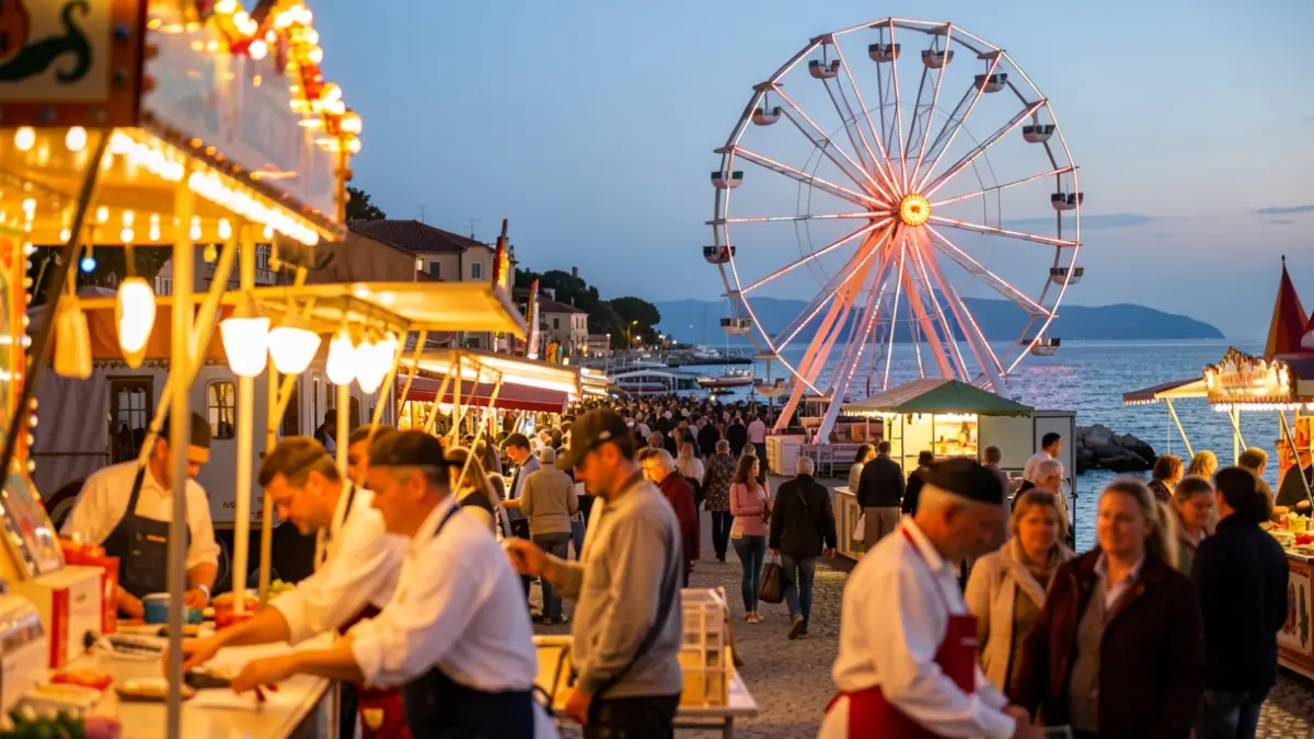Generic image of a fairground in the port of Vinaròs during the San Juan and San Pedro festivals.