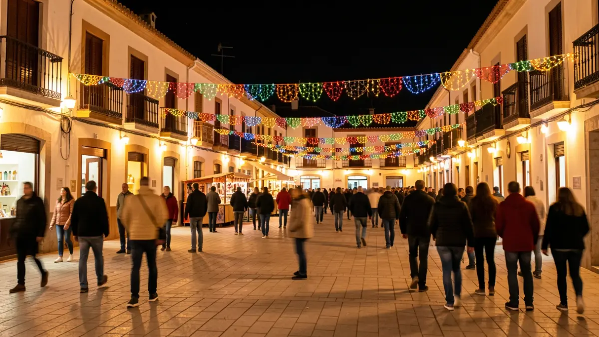 Generic image of illuminated festivities in a Valencian town.