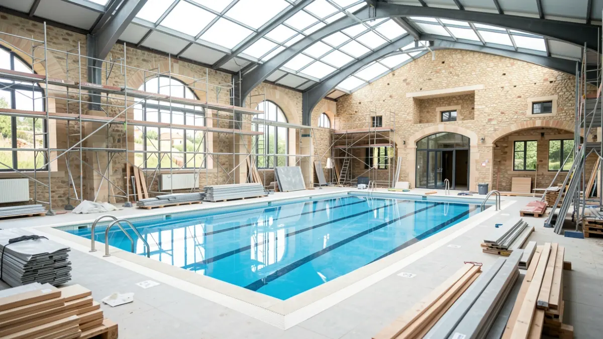 Imatge genèrica d'un centre esportiu en obres.