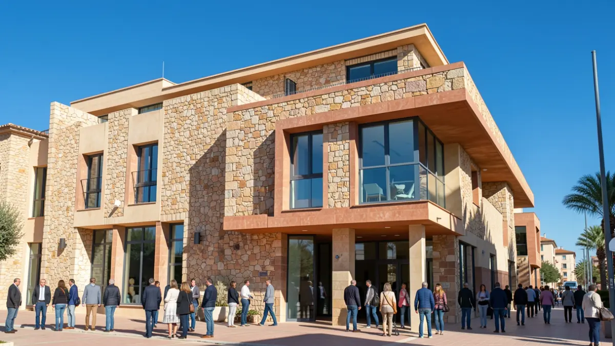 Façana de les instal·lacions centrals de Porcelanosa a Vila-real.