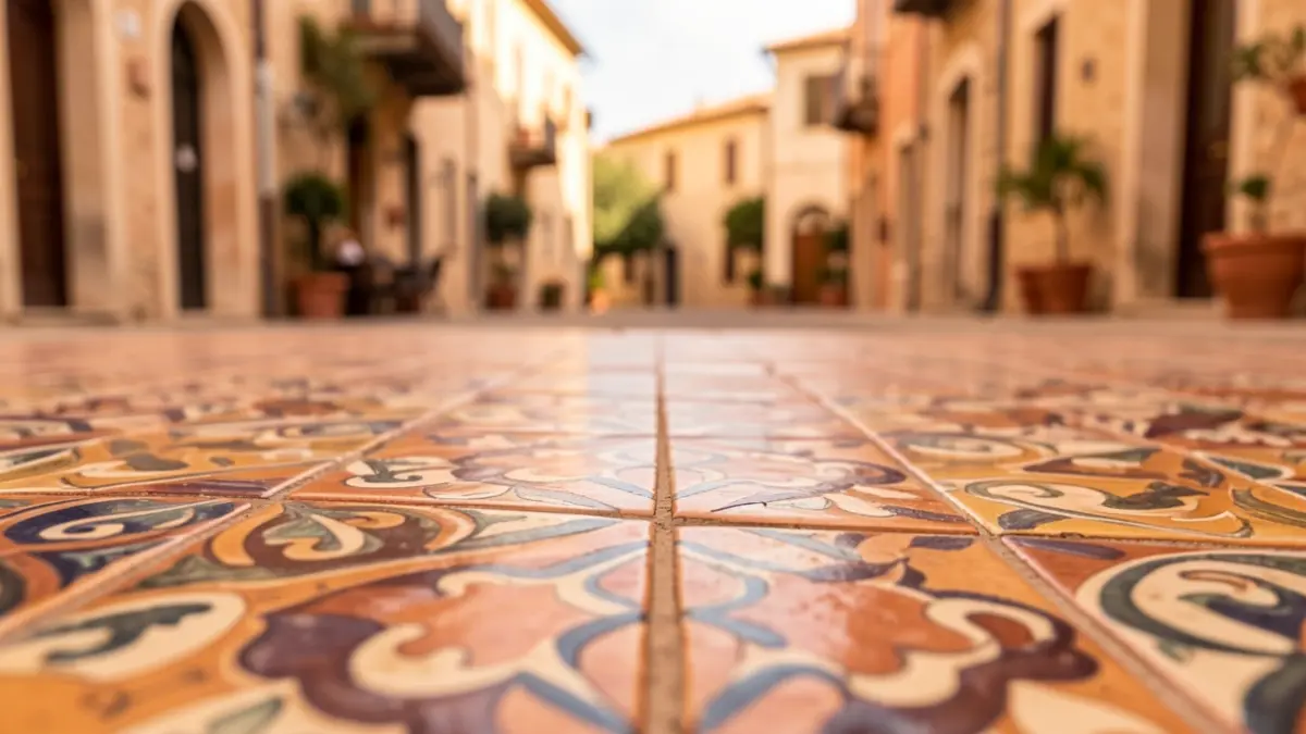 Generic image of traditional ceramic tiles with intricate patterns.