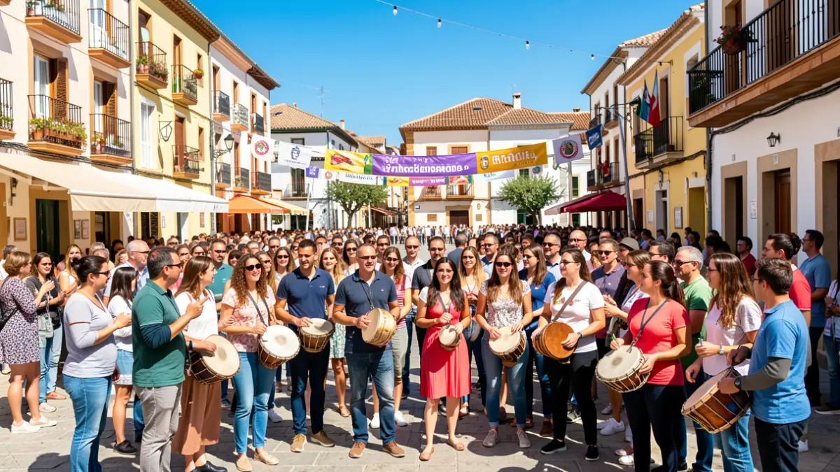 Imagen genérica de una multitud celebrando un evento cultural con música tradicional.