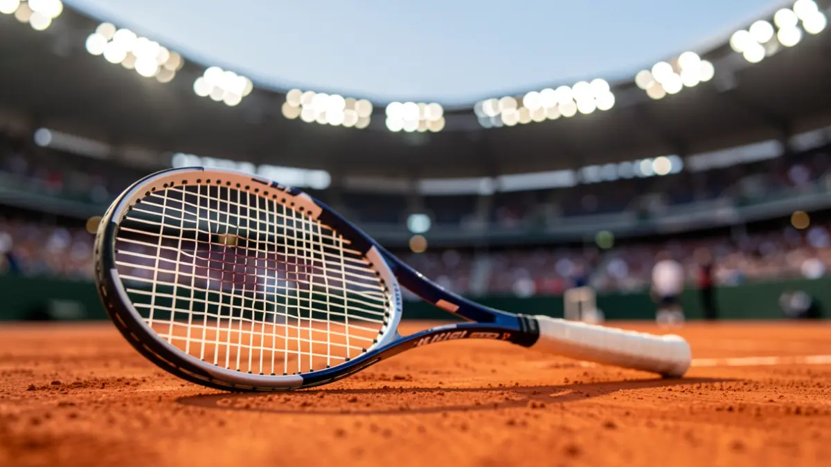 Generic image of a tennis court with a racket.