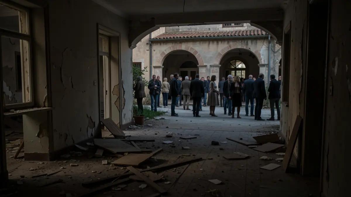 Imagen genérica de una casa abandonada con signos de pelea.
