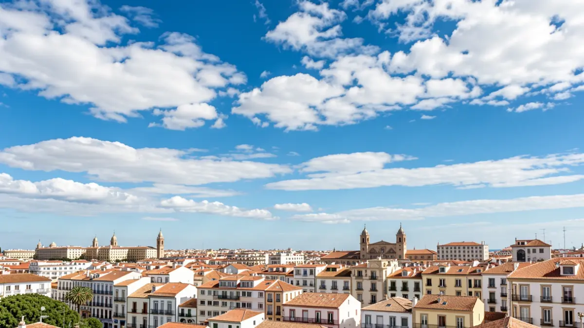 Cielo con nubes altas sobre Castelló de la Plana.