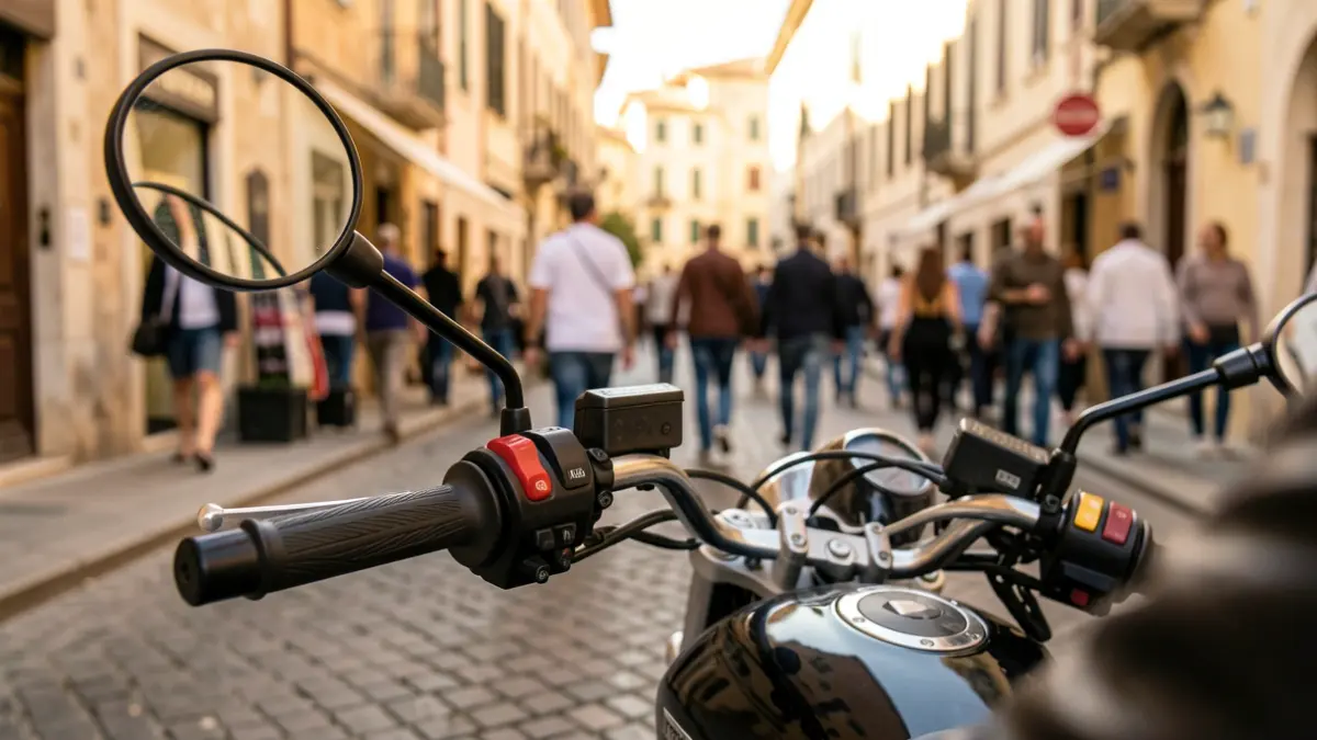 Imatge genèrica d'una motocicleta en un entorn urbà durant una jornada solidària.