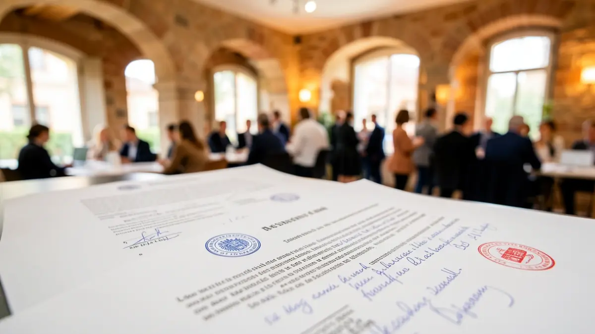 Imatge genèrica d'un document legal amb segells.