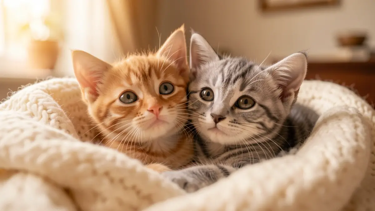 Imagen genérica de dos gatitos hermanos juntos.