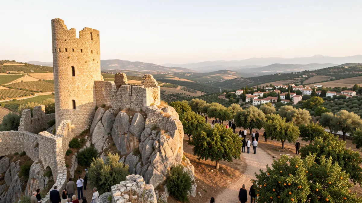 Imatge genèrica d'unes ruïnes de castell medieval en un entorn mediterrani.