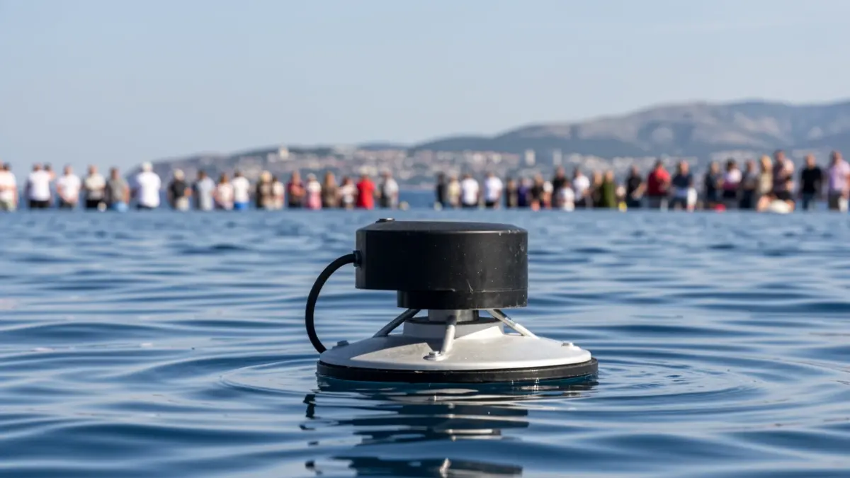 Imatge genèrica d'una boia de monitorització en el mar.