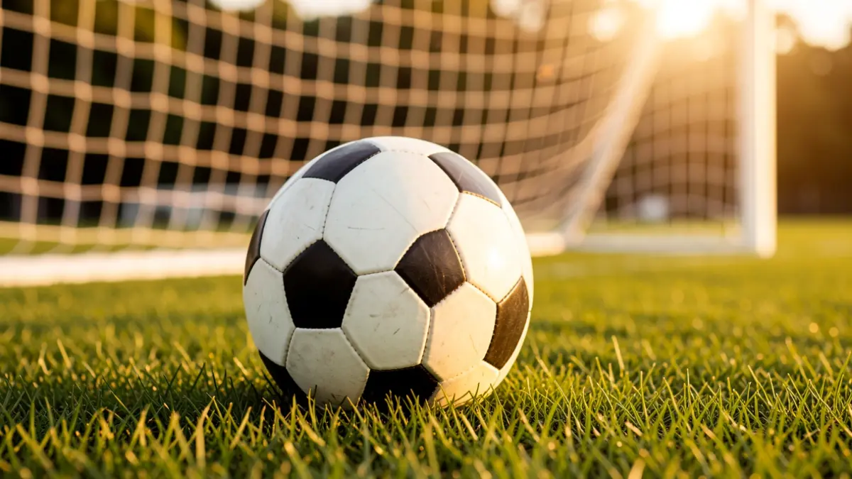 Generic image of a soccer ball on a stadium pitch.