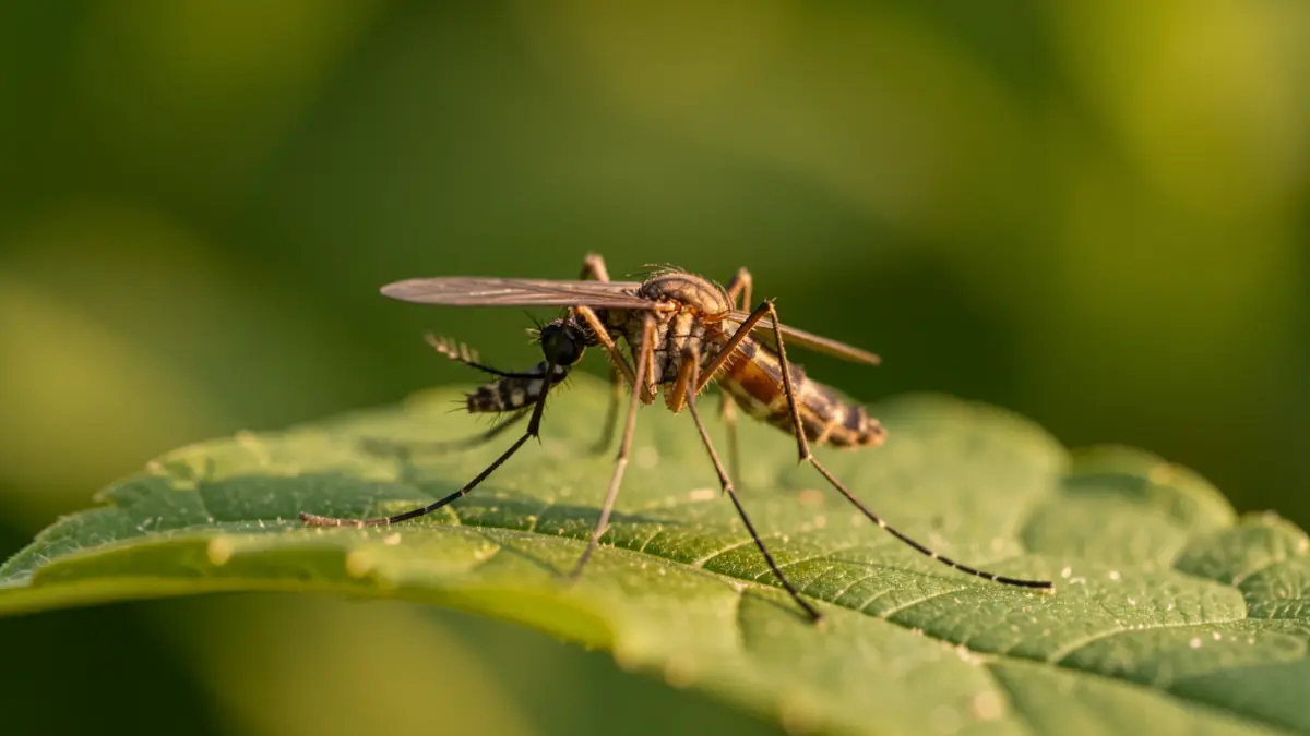 Imatge genèrica d'un mosquit sobre una fulla, representant la vigilància de vectors.