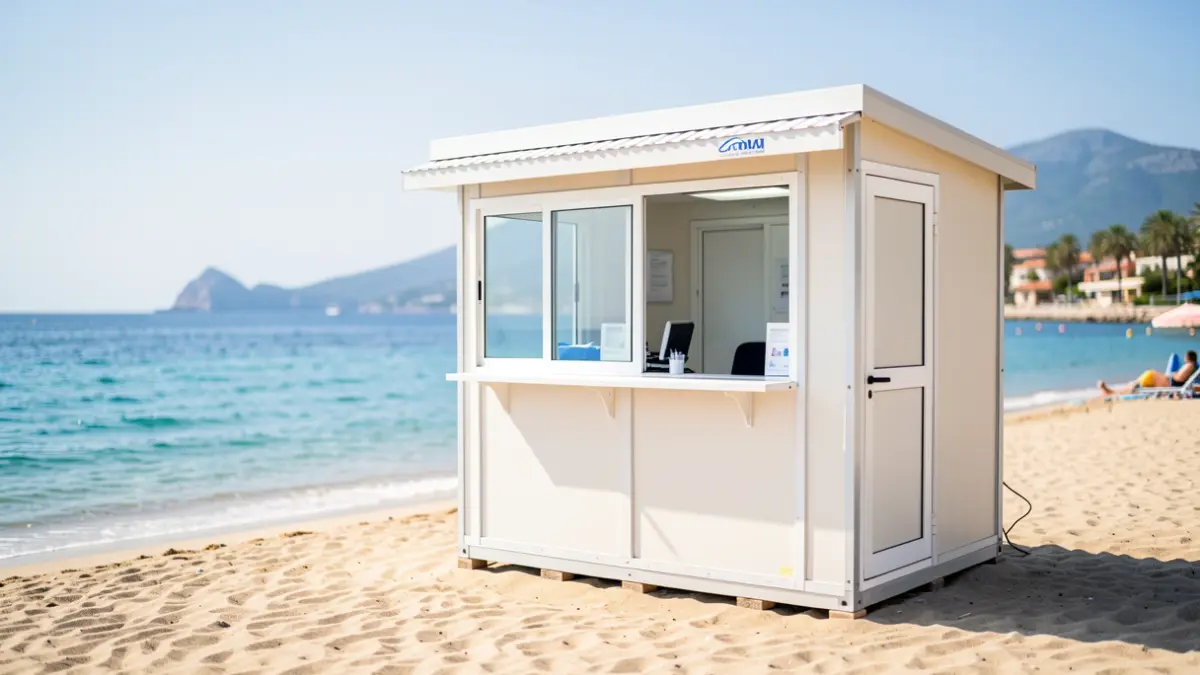 Imatge genèrica d'un consultori auxiliar de platja durant l'estiu.