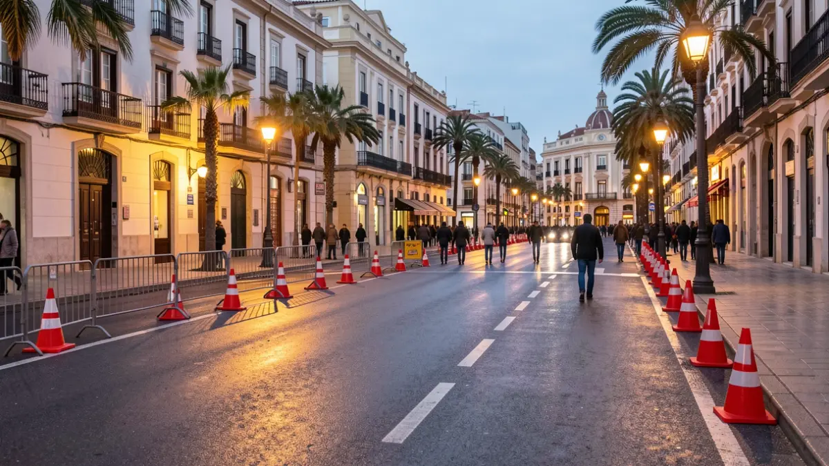 Imatge genèrica de carrers tallats al trànsit a Alacant per festes.