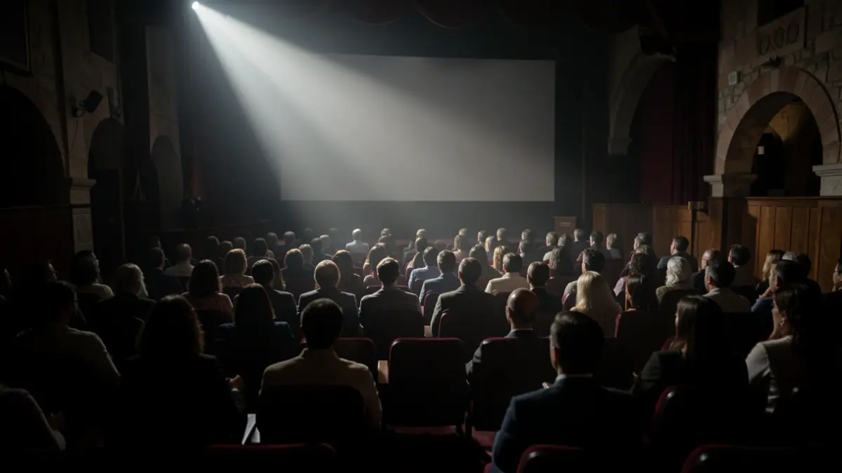 Imagen genérica de un cine antiguo con asientos vacíos.