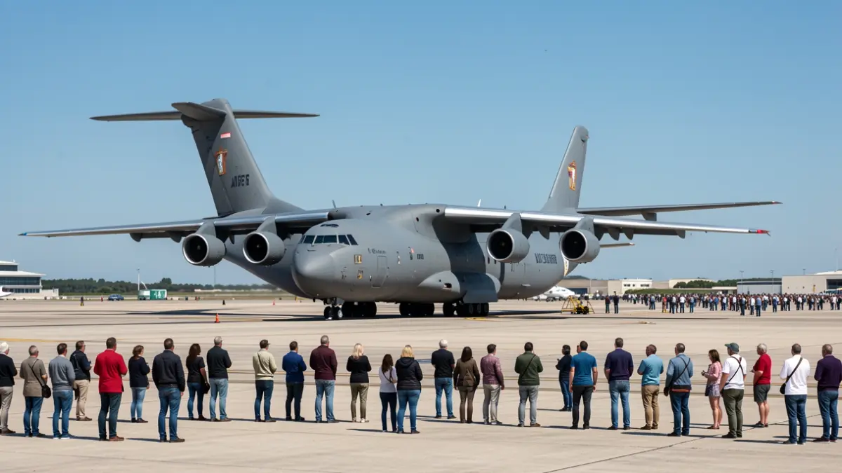 Avión de l'Exèrcit de l'Aire espanyol aterra a la base de Torrejón de Ardoz.