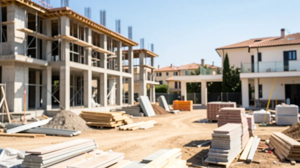 Generic image of a construction site with building materials.