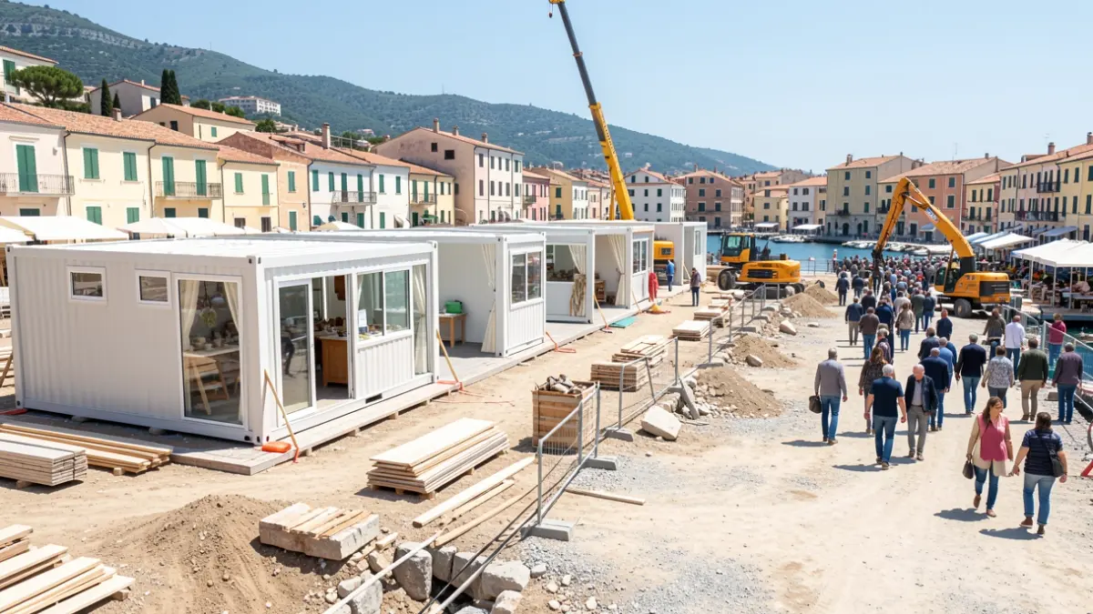 Imagen genérica de la construcción de un mercado artesanal.
