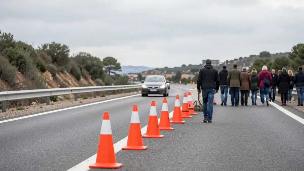 Imatge genèrica d'obres en una carretera amb senyals de trànsit.