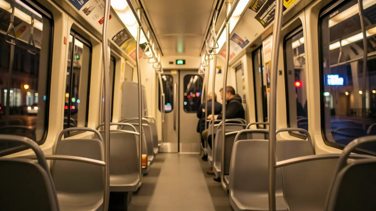 Generic image of an empty metro train interior.
