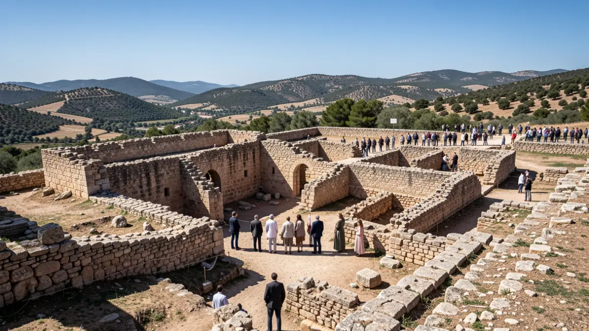 Generic image of ancient fortified city ruins with walls.