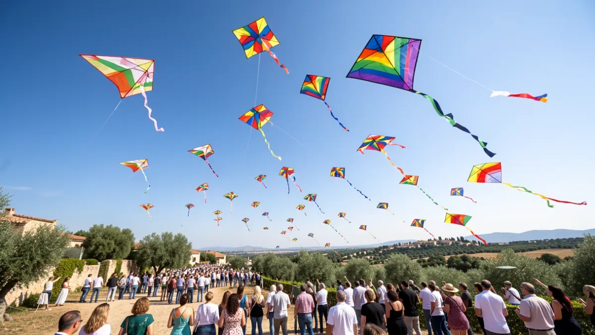 Imatge genèrica de milers de milotxes volant en el cel durant un festival cultural.