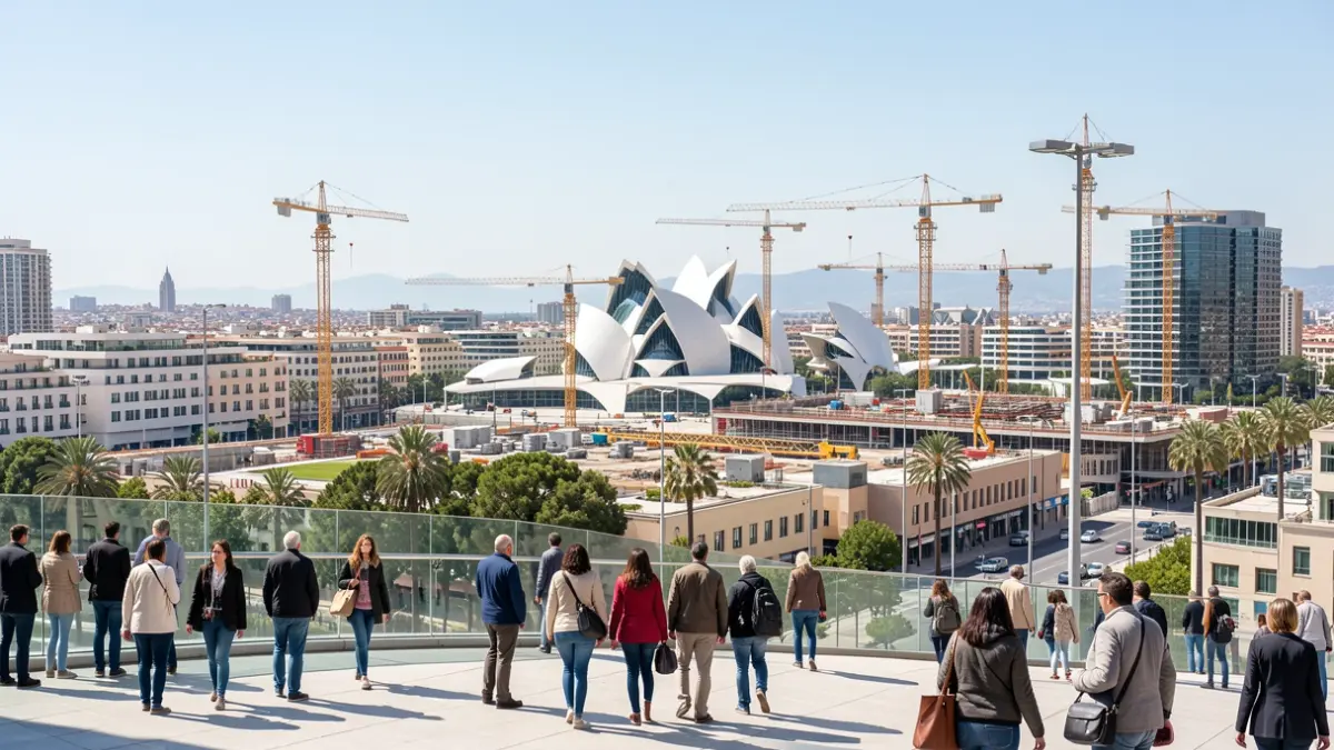 Imagen genérica de la ciudad de Valencia con edificios en construcción.