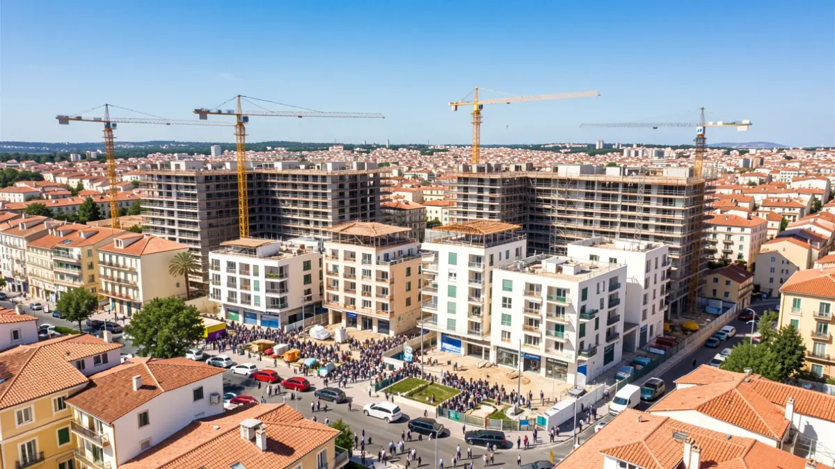 Generic image of housing construction in a city.