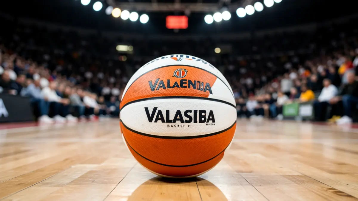 Imagen genérica de un balón de baloncesto con los colores del Valencia Basket.