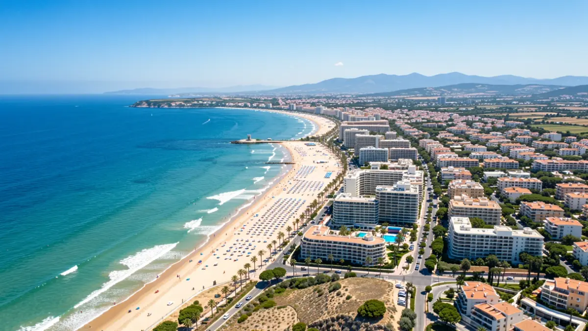 Generic image of the Comunitat Valenciana coastline with beaches and hotels.