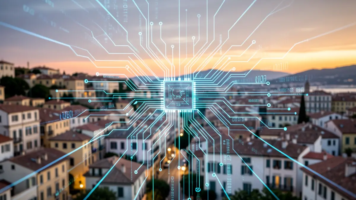 Imatge genèrica de tecnologia i innovació amb elements de la ciutat de València.