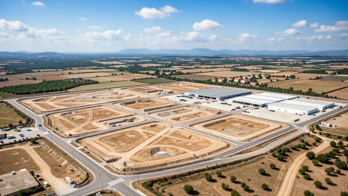 Imatge genèrica d'un parc empresarial en construcció.