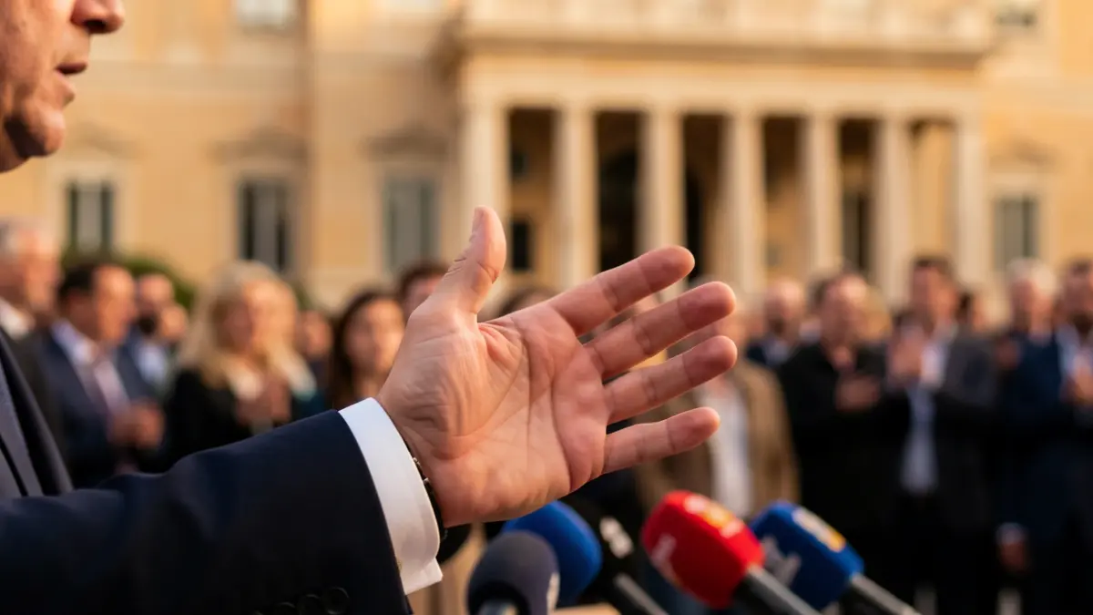 Imatge genèrica d'un polític parlant en una roda de premsa.