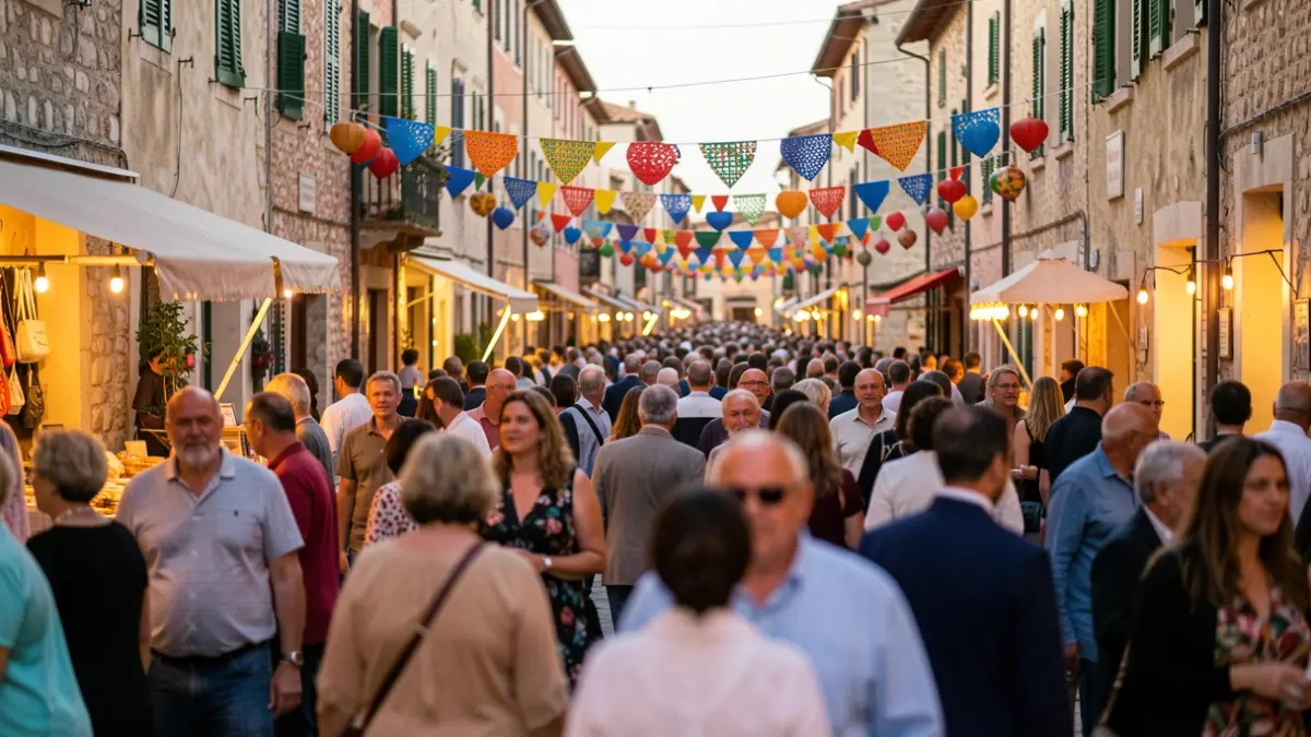 Imatge genèrica d'una festa popular en una ciutat mediterrània amb ambient festiu.