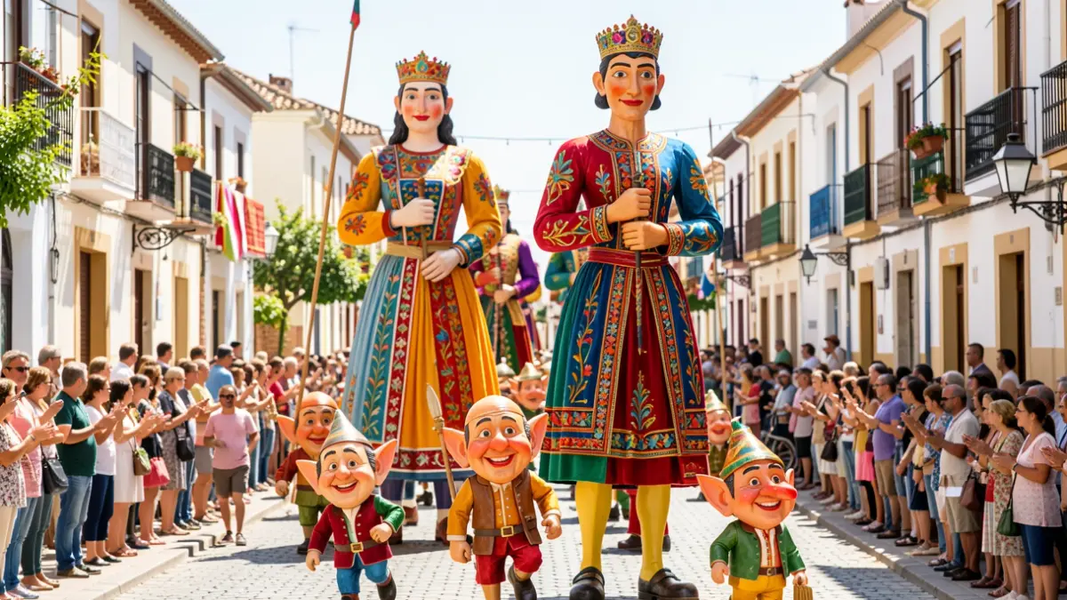 Generic image of a popular festival with giants and dwarfs.