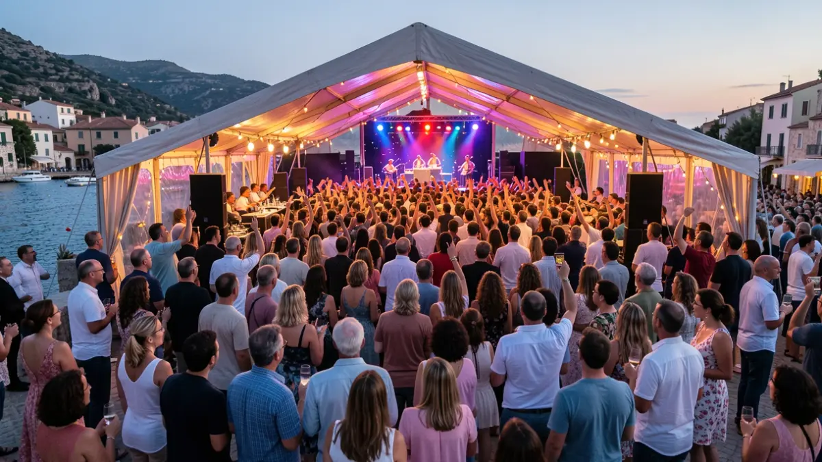 Generic image of a festive marquee with people celebrating.
