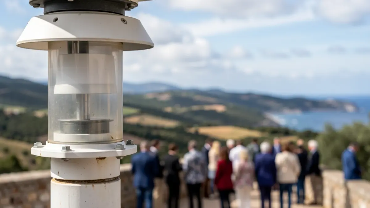 Generic image of a weather station with Valencian landscape in the background.