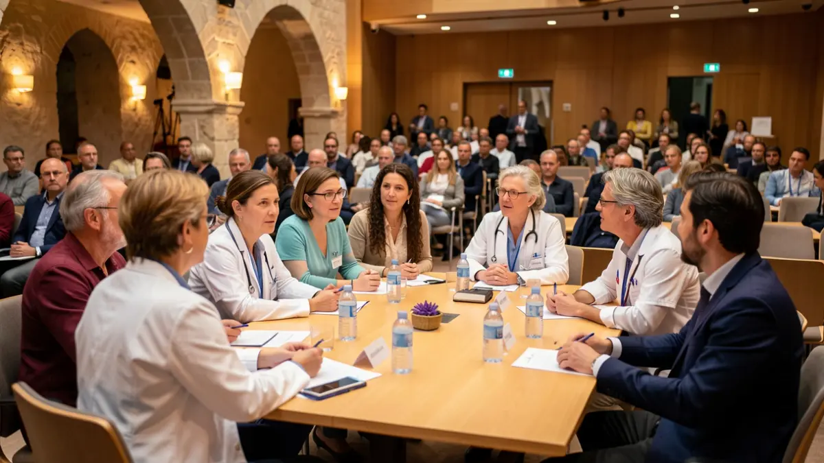 Imagen genérica de un congreso sanitario con profesionales y pacientes.
