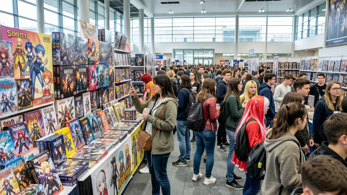 Generic image of a geek culture event featuring manga, anime, and video games.