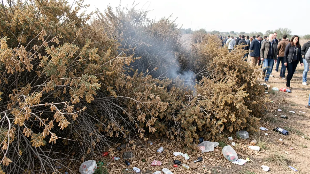 Imagen genérica de un foco de humo en una zona arbustiva.