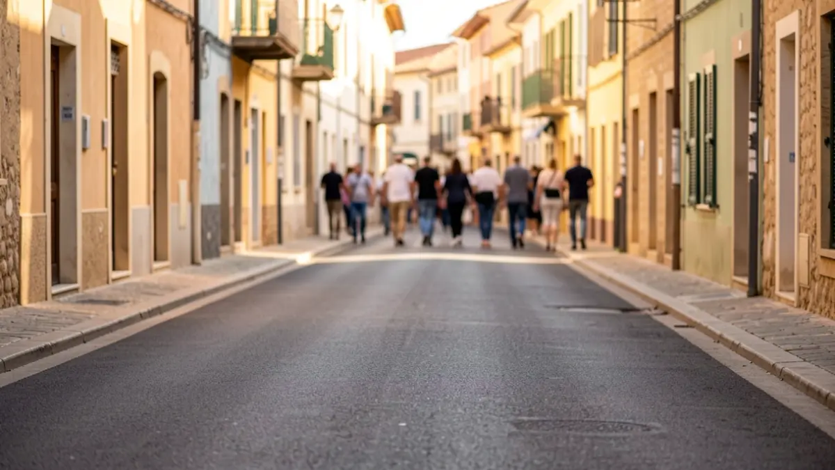 Generic image of a street in a Mediterranean town with afternoon light.